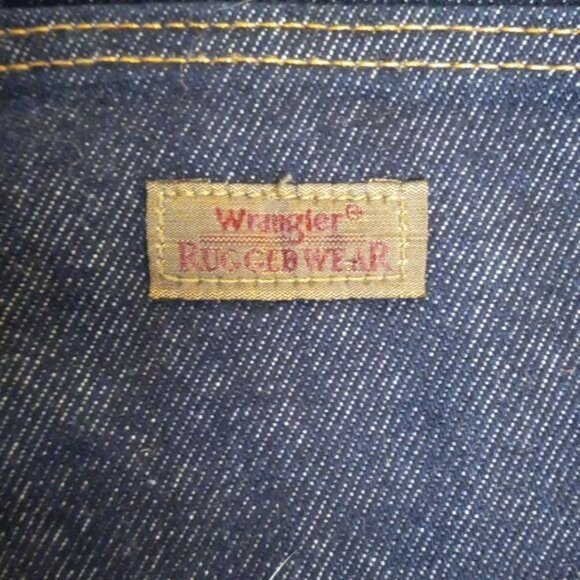 Wrangler 32 x 27 Jeans Rugged Wear Mens Dark Blue Denim Altered - Picture 8 of 13